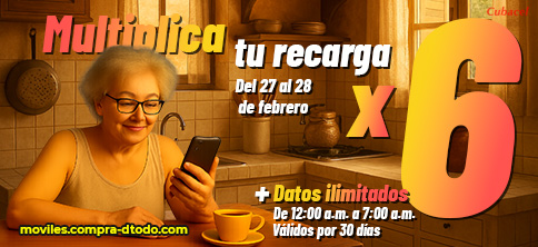 Multiplica tu recarga por 6 + Internet ilimitado de 12 a 7am